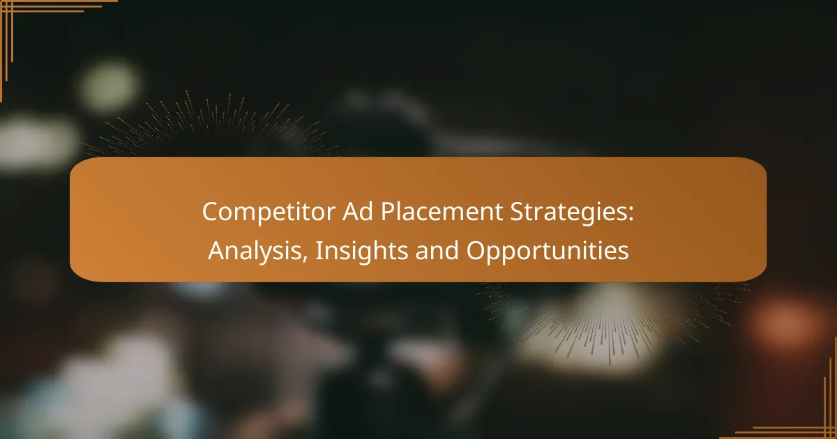 Competitor Ad Placement Strategies: Analysis, Insights and Opportunities