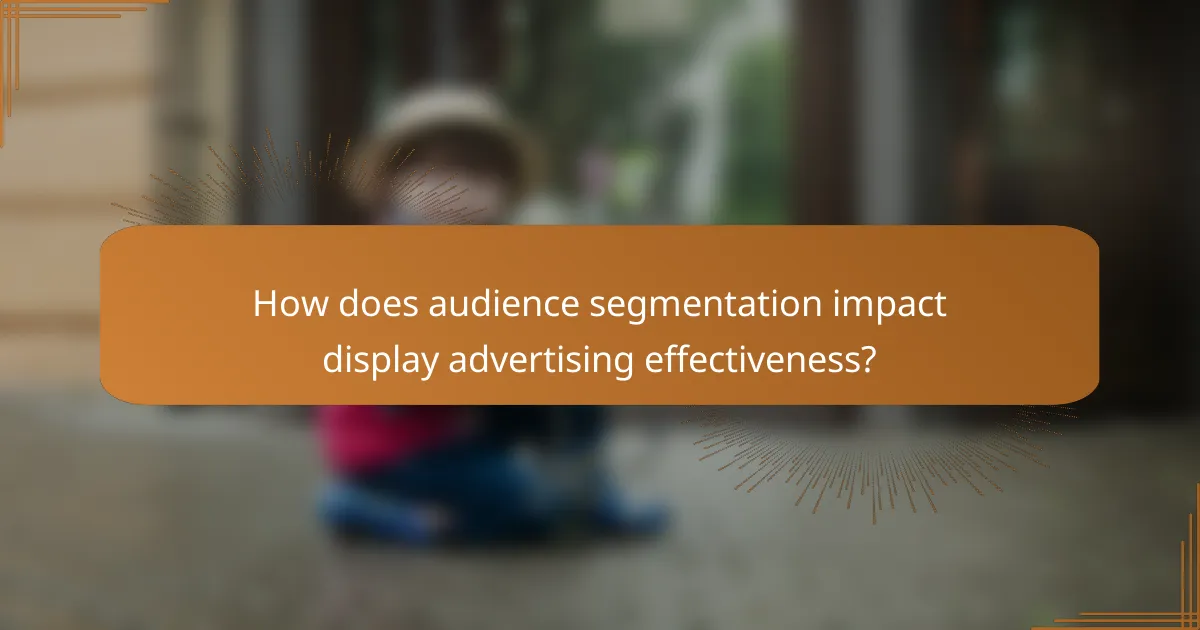 How does audience segmentation impact display advertising effectiveness?