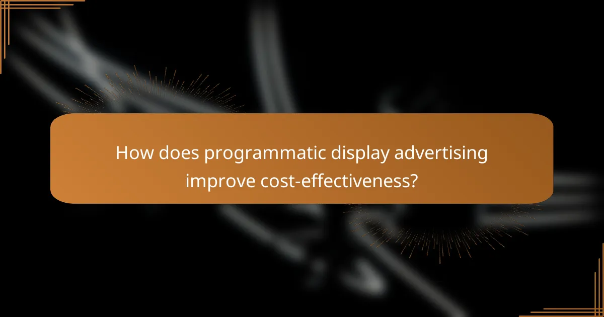 How does programmatic display advertising improve cost-effectiveness?