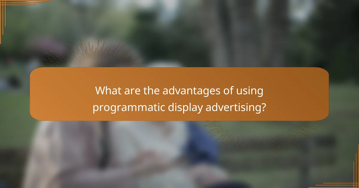 What are the advantages of using programmatic display advertising?