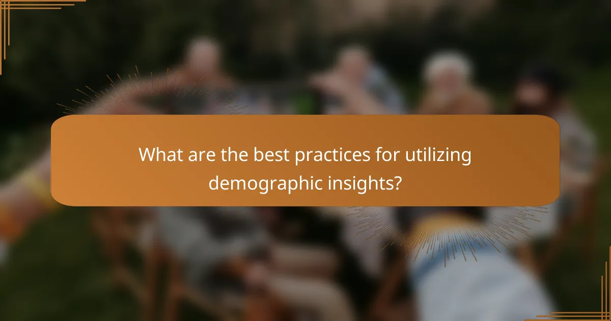 What are the best practices for utilizing demographic insights?