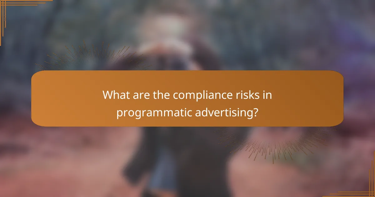 What are the compliance risks in programmatic advertising?
