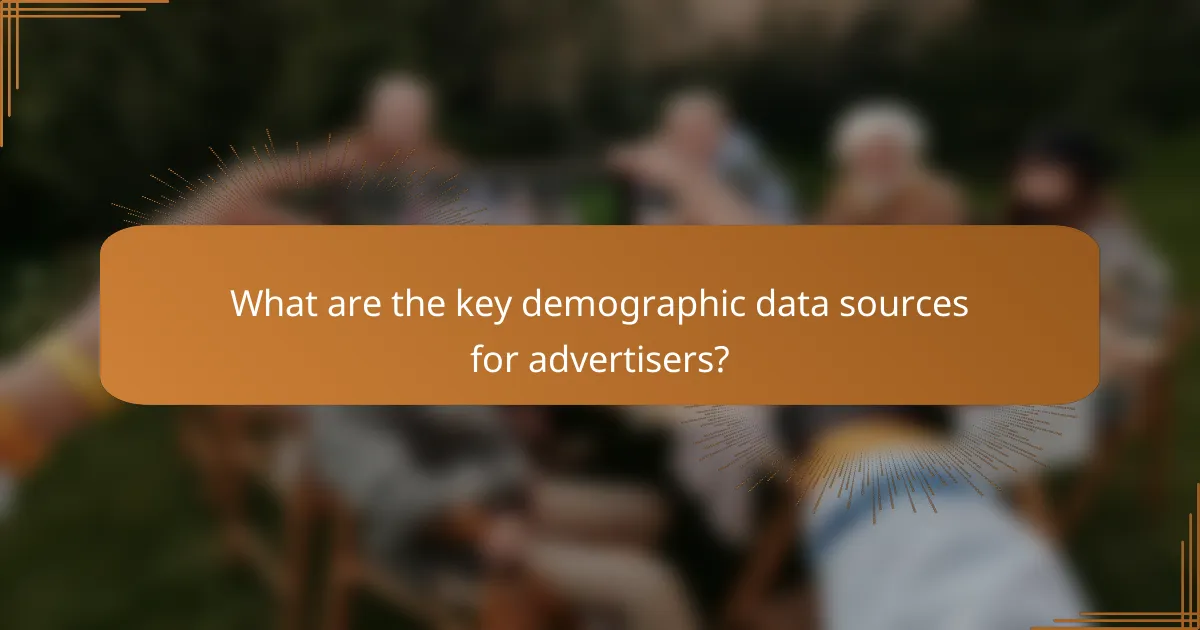What are the key demographic data sources for advertisers?