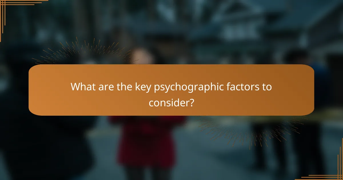 What are the key psychographic factors to consider?