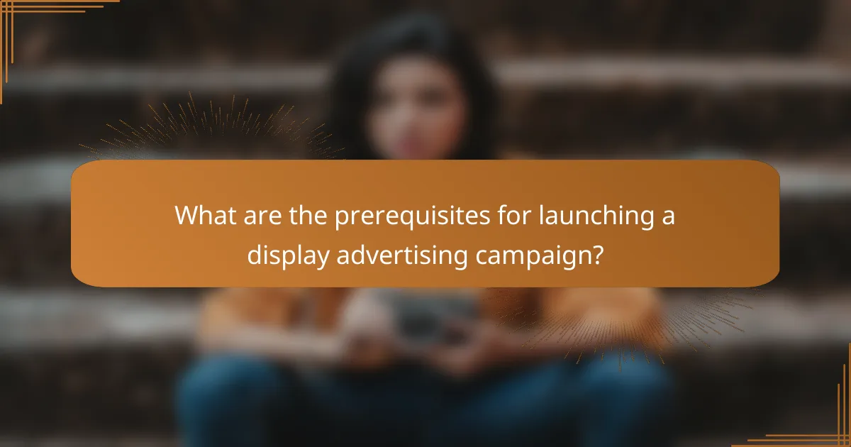 What are the prerequisites for launching a display advertising campaign?